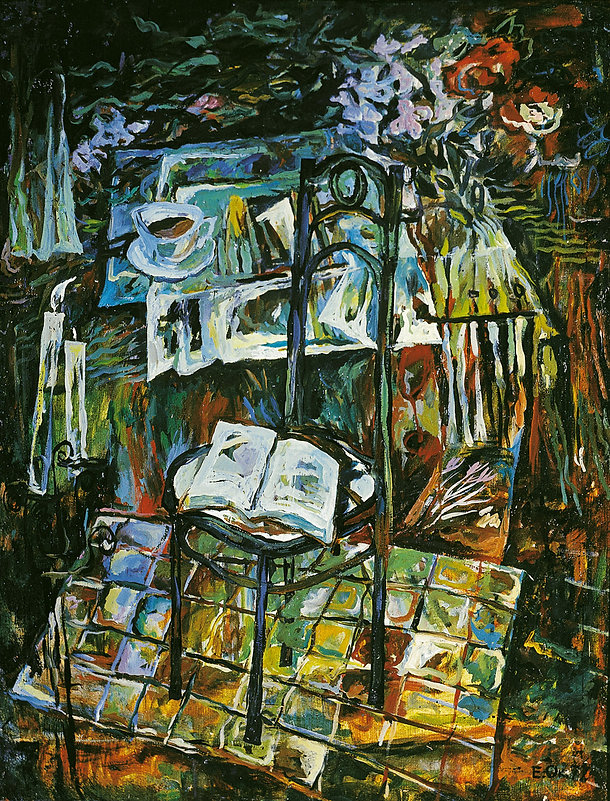 Натюрморт со стулом, 1977. Евгений Окиншевич