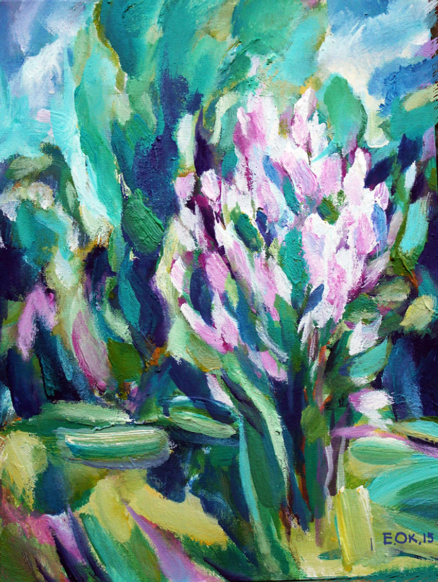 Весна. Сирень. акр.х.к, 2015. Евгений Окиншевич